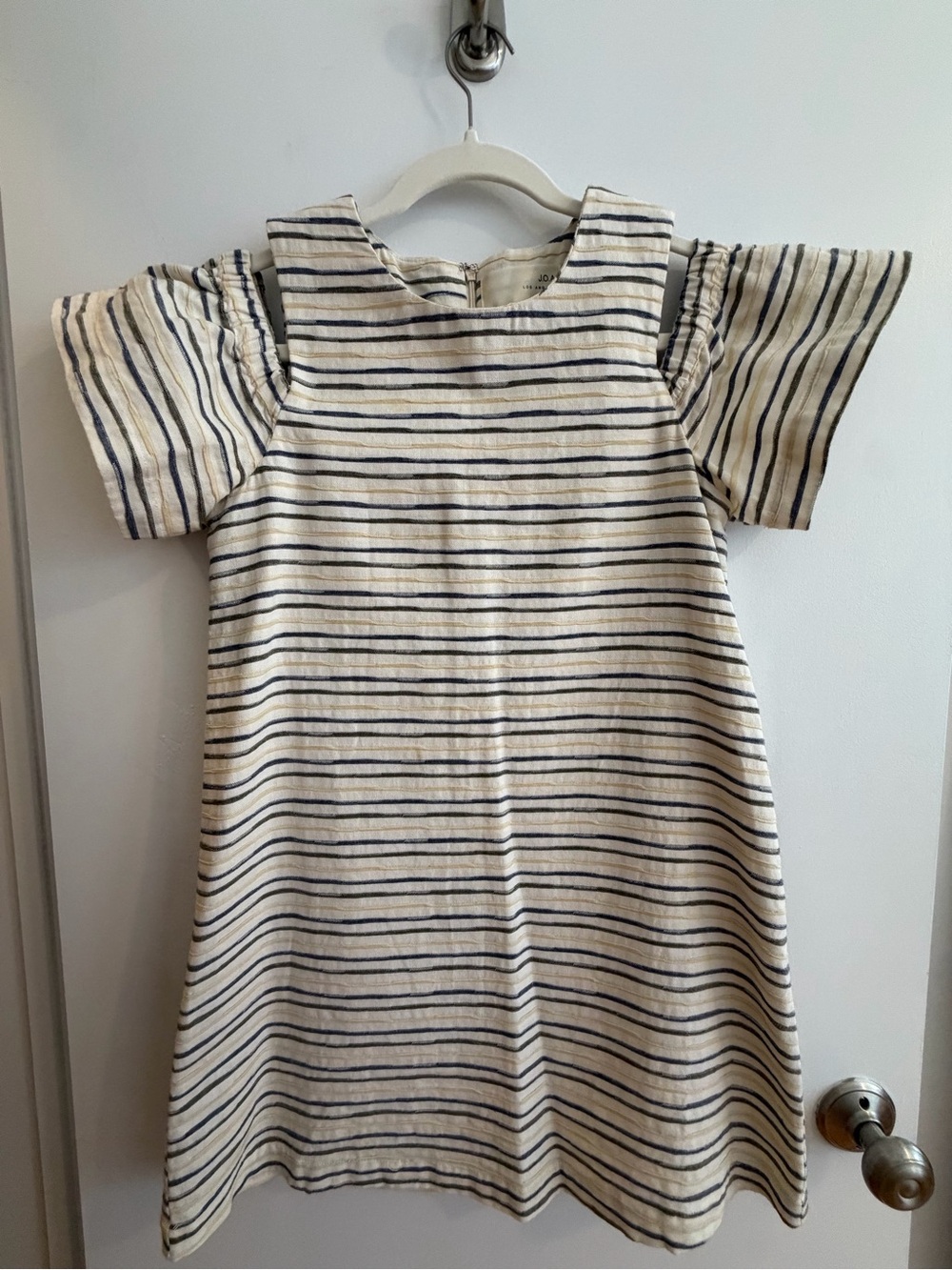 J.O.A. Los Angeles Striped Cotton Linen Shift Dress S
